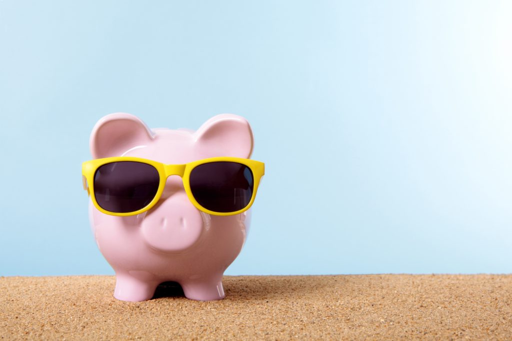 Piggy Bank on beach holiday